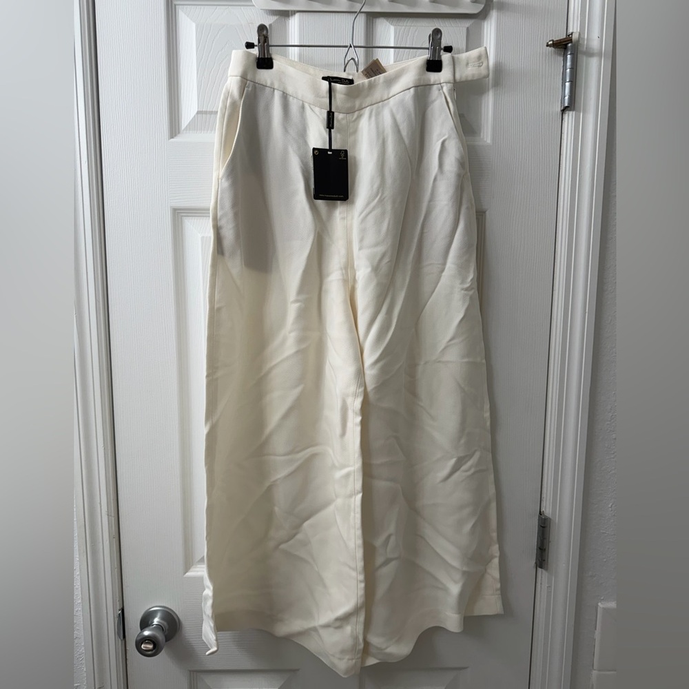 Massimo Dutti Elegant Cream Maxi Pants